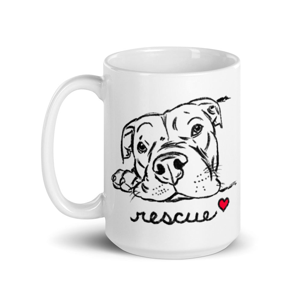 Rescue Pit Bull Sketch Mug