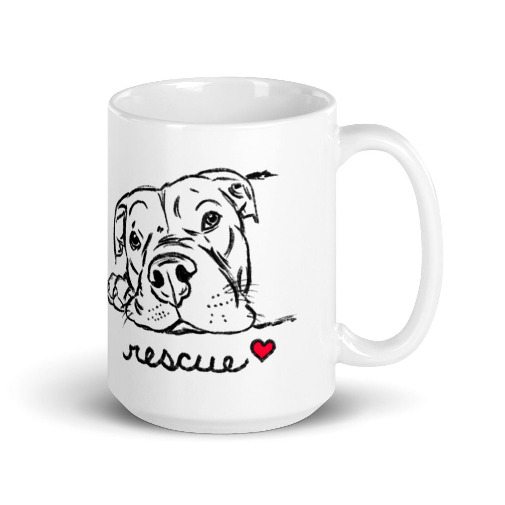 Rescue Pit Bull Sketch Mug